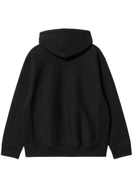 Hooded American Script Sweat Black