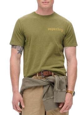 Camiseta Superdry Tattoo Graphic verde para hombre