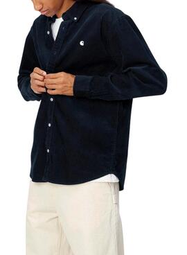 Camisa Carhartt Madison Cord azul marino para hombre