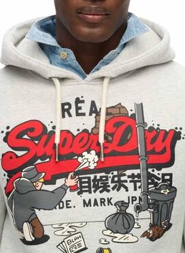 Sudadera Superdry New York gris para hombre