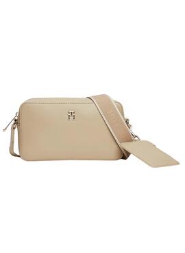 Bolso Tommy Hilfiger Monotype TH camera beige para mujer