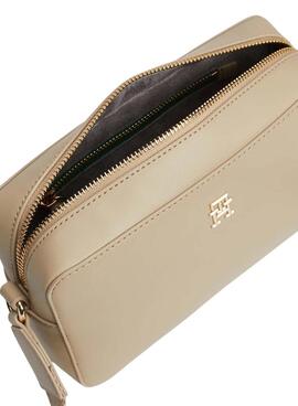 Bolso Tommy Hilfiger Monotype TH camera beige para mujer