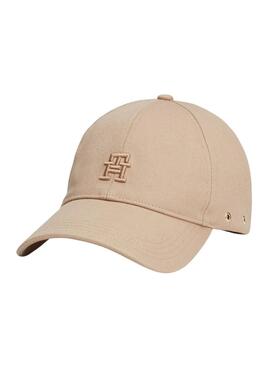 Gorra Tommy Hilfiger TH beige para mujer