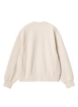 Sudadera Carhartt American Script beige para mujer