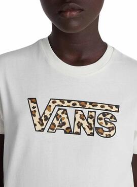 Camiseta Vans Felidae Manga Corta Blanca para niña