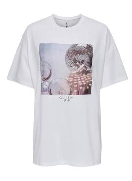 Camiseta Only Melina Queen blanco para mujer