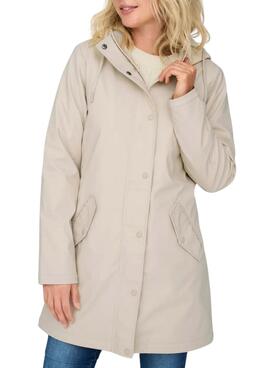 Chubasquero Only Sally beige para mujer