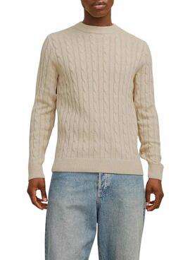 Jersey Jack and Jones Eross beige para hombre