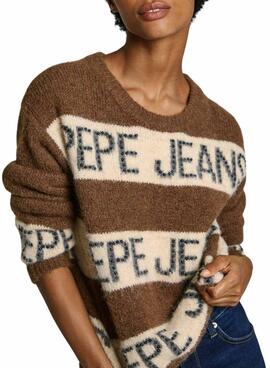 Jersey Pepe Jeans Helmi marrón para mujer