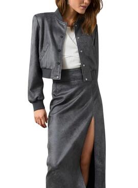 Bomber Only Paris gris cropped para mujer