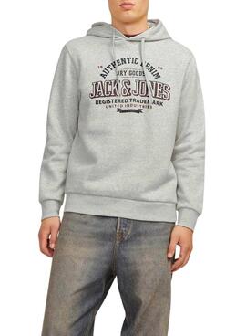 Sudadera Jack and Jones Jelogo gris para hombre