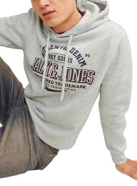 Sudadera Jack and Jones Jelogo gris para hombre