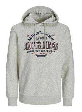 Sudadera Jack and Jones Jelogo gris para hombre