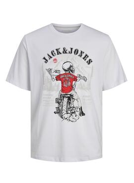 Camiseta Jack and Jones Skull blanco para hombre