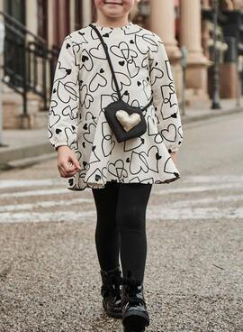 Vestido Mayoral Bolso Corazón Blanco para niña