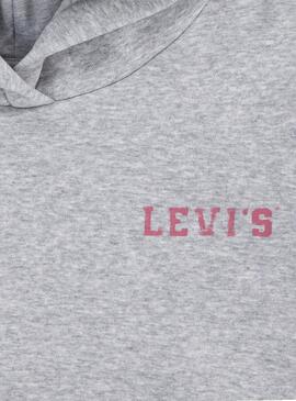 Sudadera Levis Collegiate gris capucha para niña