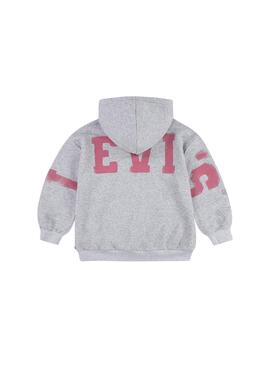 Sudadera Levis Collegiate gris capucha para niña