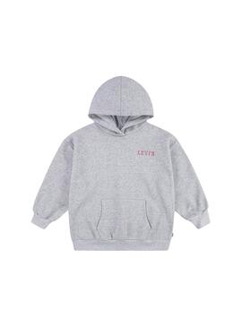 Sudadera Levis Collegiate gris capucha para niña