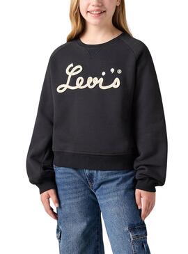 Sudadera Levis Mixed Textures negro para niña