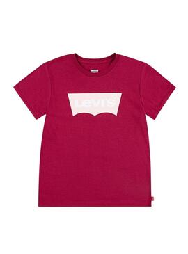 Camiseta levis Batwing granate para niña