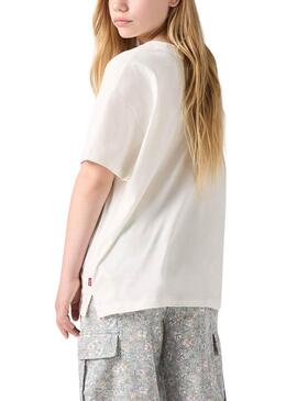 Camiseta Levis Rose blanco oversized para niña