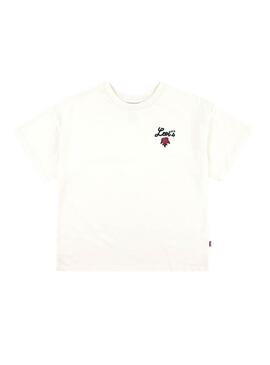 Camiseta Levis Rose blanco oversized para niña