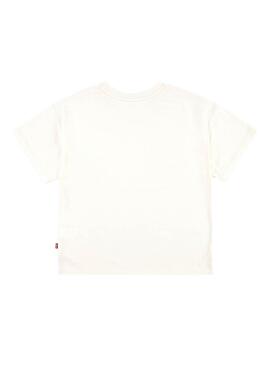 Camiseta Levis Rose blanco oversized para niña