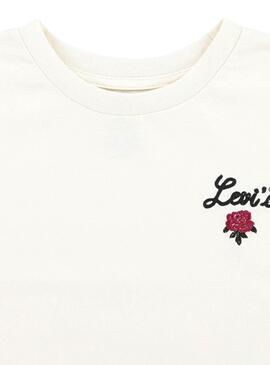 Camiseta Levis Rose blanco oversized para niña