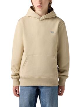 Sudadera Levis con capucha Mini Batwing crema niño