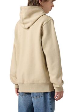 Sudadera Levis con capucha Mini Batwing crema niño