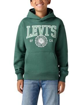 Sudadera Levis Sporty con capucha verde para niño