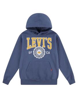 Sudadera Levis Sporty con capucha azul para niño