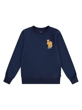 Sudadera Levis Monogram LS marino para niño