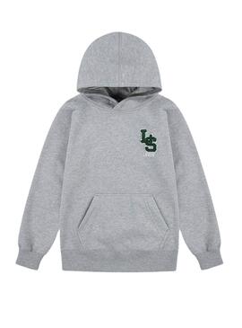 Sudadera Levis Monogram capucha gris para niño