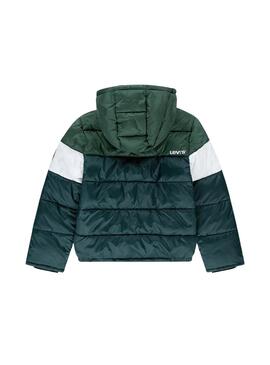 Cazadora Acolchada Levis Color Block verde niño