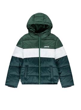 Cazadora Acolchada Levis Color Block verde niño