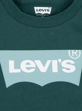 Camiseta Levis Batwing verde para niño