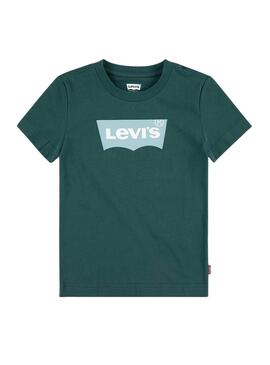 Camiseta Levis Batwing verde para niño