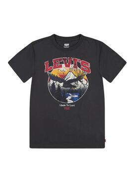 Camiseta Levis Soar negro lavado para niño