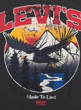 Camiseta Levis Soar negro lavado para niño