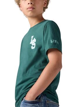 Camiseta Levis Monogram verde para niño