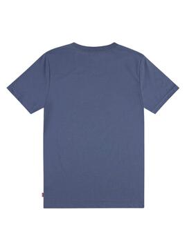 Camiseta Levis Batwing montañas azul para niño