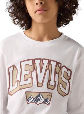 Camiseta Levis Academic Adventurer blanco niño