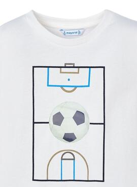 Camiseta Mayoral Balón lenticular Blanco para niño