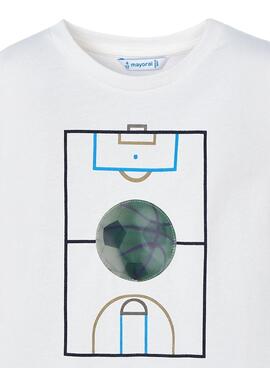 Camiseta Mayoral Balón lenticular Blanco para niño