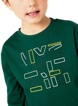 Camiseta Mayoral Pixel Art Verde para niño