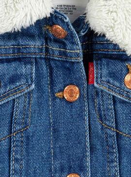 Chaqueta Levis Sherpa Trucker Azul Para Niña