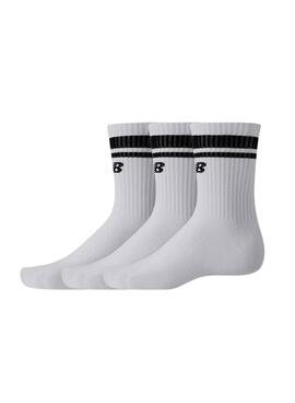 Pack de 3 calcetines New Balance Essentials Line blanco y negro unisex