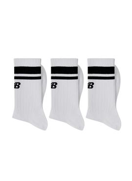 Pack de 3 calcetines New Balance Essentials Line blanco y negro unisex