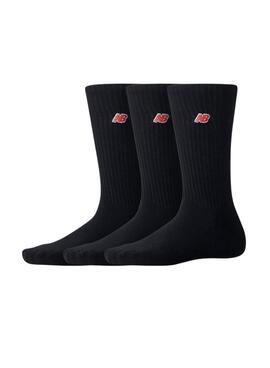 Pack de 3 calcetines New Balance Patch Logo negro para hombre y mujer